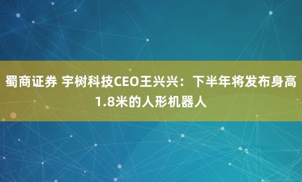 蜀商证券 宇树科技CEO王兴兴：下半年将发布身高1.8米的人形机器人